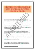 ATI&colon; NURSING CARE OF CHILDREN 2 EXAM QUESTIONS AND ANSWERS GRADED A&plus; 2025&sol;2026