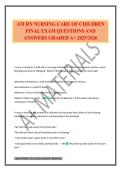 ATI RN NURSING CARE OF CHILDREN FINAL EXAM QUESTIONS AND ANSWERS GRADED A&plus; 2025&sol;2026