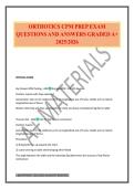 ORTHOTICS CPM PREP EXAM QUESTIONS AND ANSWERS GRADED A&plus; 2025&sol;2026