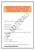CALIFORNIA LAW EXAM - PHYSICAL THERAPY EXAM QUESTIONS AND ANSWERS GRADED A&plus; 2025&sol;2026