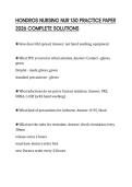 HONDROS NURSING NUR 150 PRACTICE PAPER 2026 COMPLETE SOLUTIONS