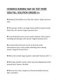 HONDROS NURSING NUR 150 TEST PAPER 2026 FULL SOLUTION GRADED A&plus;