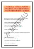 PN MEDICAL-SURGICAL NURSING FINAL EXAM DEWIT 3RD QUESTIONS AND ANSWERS GRADED A&plus; 2025&sol;2026
