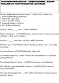 2026 Hondros NUR 205 Exam 1 Test Bank Answers &vert; Nursing Fundamentals Practice Questions & Rationales