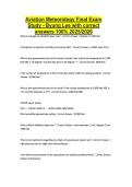 Aviation Meteorology Final Exam Study - Byung Lee with correct answers 100&percnt; 2025&sol;2026