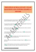 PRINCIPLES OF REAL ESTATE 1 EXAM QUESTIONS AND ANSWERS GRADED A&plus; 2025&sol;2026