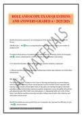 ROLE AND SCOPE EXAM QUESTIONS AND ANSWERS GRADED A&plus; 2025&sol;2026