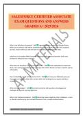 SALESFORCE CERTIFIED ASSOCIATE EXAM QUESTIONS AND ANSWERS GRADED A&plus; 2025&sol;2026