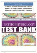 TEST BANK for Pathophysiology 8th Edition by Kathryn McCance & Sue Huether - Complete&comma; Elaborated & Latest Test Bank&period; ALL Chapters &lpar;1-50&rpar; Included & Updated 