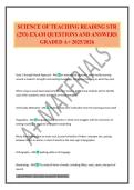 SCIENCE OF TEACHING READING STR &lpar;293&rpar; EXAM QUESTIONS AND ANSWERS GRADED A&plus; 2025&sol;2026