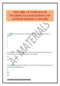 TEPC 5000&colon; AN OVERVIEW OF TEACHING EXAM QUESTIONS AND ANSWERS GRADED A&plus; 2025&sol;2026