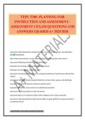 TEPC 5300&colon; PLANNING FOR INSTRUCTION AND ASSESSMENT - ASSIGNMENT 3 EXAM QUESTIONS AND ANSWERS GRADED A&plus; 2025&sol;2026