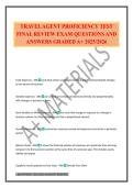 TRAVEL AGENT PROFICIENCY TEST FINAL REVIEW EXAM QUESTIONS AND ANSWERS GRADED A&plus; 2025&sol;2026