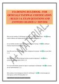 USA BOXING RULEBOOK - FOR OFFICIALS&rsquo; PATHWAY CERTIFICATION - RULES 1-6&period; EXAM QUESTIONS AND ANSWERS GRADED A&plus; 2025&sol;2026