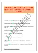 WESTERN CIVILIZATION I CLEP EXAM QUESTIONS AND ANSWERS GRADED A&plus; 2025&sol;2026