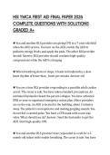 HSI YMCA FIRST AID FINAL PAPER 2026 COMPLETE QUESTIONS WITH SOLUTIONS GRADED A&plus;