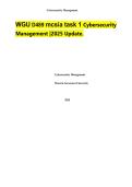 WGU D489 mcsia task 1 Cybersecurity  Management &vert;2025 Update&period; 