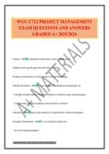 WGU C722 PROJECT MANAGEMENT EXAM QUESTIONS AND ANSWERS GRADED A&plus; 2025&sol;2026