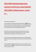WGU D236 Pathophysiology &ndash; Exam Questions and Answers &ndash; Western Governors University &ndash; 2026&ndash; Complete exam preparation material