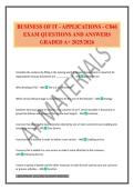 BUSINESS OF IT - APPLICATIONS - C846 EXAM QUESTIONS AND ANSWERS GRADED A&plus; 2025&sol;2026