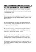 HSRT TEST PREP EXAM SCRIPT 2026 FULLY SOLVED QUESTIONS SET 100&percnt; CORRECT