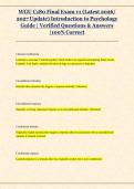 WGU C180 Introduction to Psychology &ndash; Final Exam v1 &ndash; Western Governors University &ndash; 2026&sol;2027 &ndash; Verified exam questions and answers guide
