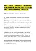 HUD CERTIFICATION TESTS COMPILATION BUNDLE EXAMS SET 2026 FULL SOLUTIONS AND CORRECT ANSWERS GRADED A&plus;