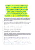 Certified Texas Contract Manager FINAL EXAM QUESTIONS WITH CORRECT SOLUTIONS&vert;&vert;UPDATED 2026&sol;2027 SYLLABUS&vert;&vert;100&percnt; GUARANTEED PASS&vert;&vert;ALREADY GRADED A&plus;&vert;&vert;<<LATEST VERSION>>