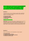 WGU D099 BUS 3130 SALES MANAGEMENT &ndash; OA -REVIEW PRE ASSESSMENT WITH ACCURATE SOLUTIONS VERIFIED 2026