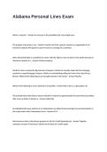 Alabama Personal Lines Exam Questions and Answers