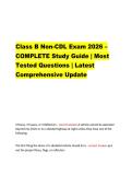 Class B Non-CDL Exam 2026 &ndash; COMPLETE Study Guide &vert; Most Tested Questions &vert; Latest Comprehensive Update