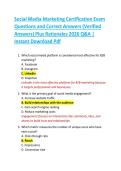 Social Media Marketing Certification Exam  Questions and Correct Answers &lpar;Verified  Answers&rpar; Plus Rationales 2026 Q&A &vert;  Instant Download Pdf 