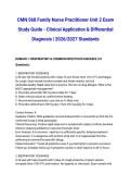 CMN 568 Family Nurse Practitioner Unit 2 Exam Study Guide - Clinical Application & Differential Diagnosis &vert; 2026&sol;2027 Standards
