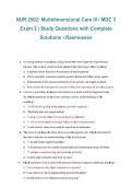 NUR 2502&colon; Multidimensional Care III &lpar;MDC 3&rpar; Exam 2&comma; Rasmussen University &ndash; 2026&sol;2027 &vert; Study Questions with Complete Solutions