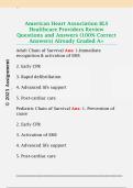 American Heart Association BLS  Healthcare Providers Review  Questions and Answers &lpar;100&percnt; Correct  Answers&rpar; Already Graded A&plus; 