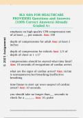 BLS AHA FOR HEALTHCARE  PROVIDERS Questions and Answers  &lpar;100&percnt; Correct Answers&rpar; Already  Graded A&plus; 