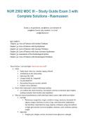 NUR 2502&colon; Multidimensional Care III &lpar;MDC III&rpar; Exam 3&comma; Rasmussen University &ndash; 2026&sol;2027 &vert; Study Guide with Complete Solutions