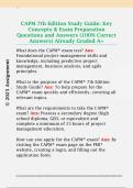 CAPM 7th Edition Study Guide&colon; Key  Concepts & Exam Preparation  Questions and Answers &lpar;100&percnt; Correct  Answers&rpar; Already Graded A&plus;