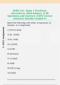 NURS 241- Exam 1 Psychosis&comma;  electrolytes&comma; fluid balance&comma; & HF  Questions and Answers &lpar;100&percnt; Correct  Answers&rpar; Already Graded A&plus;