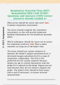 Respiratory Syncytial Virus &lpar;RSV&rpar;  Bronchiolitis HESI CASE STUDY&colon;  Questions and Answers &lpar;100&percnt; Correct  Answers&rpar; Already Graded A&plus; 