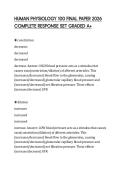 HUMAN PHYSIOLOGY 100 FINAL PAPER 2026 COMPLETE RESPONSE SET GRADED A&plus;