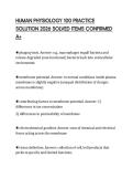 HUMAN PHYSIOLOGY 100 PRACTICE SOLUTION 2026 SOLVED ITEMS CONFIRMED A&plus;