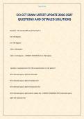 CCI CCT EXAM LATEST UPDATE 2026-2027 QUESTIONS AND DETAILED SOLUTIONS