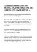 ACLS PRETEST PHARMACOLOGY AND PRACTICAL APPLICATION ACTUAL PAPER 2026 QUESTIONS WITH SOLUTIONS GRADED A&plus;