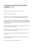 Psychology Final Exam Study Guide Chapters 1 &ndash; 15 Questions And Verified Answers With Complete Solutions&period;