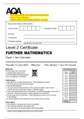 2025 AQA GCSE FURTHER MATHEMATICS  Paper 1 Non-Calculator  Question Paper with Marking Scheme Attached