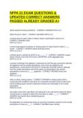 NFPA 31 EXAM QUESTIONS & UPDATED CORRECT ANSWERS PASSED ALREADY GRADED A&plus;