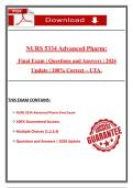 NURS 5334 Advanced Pharm Final Exam  Questions and Answers  2026 Update  100&percnt; Correct &ndash; UTA&period;