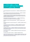 NORA STUDY GUIDE EXAM QUESTIONS & ACTUAL CORRECT ANSWERS LATEST VERSION