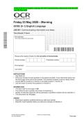 OCR GCSE &lpar;9&ndash;1&rpar; English Language J351&sol;01 Communicating information and ideas QP and MS May 2025